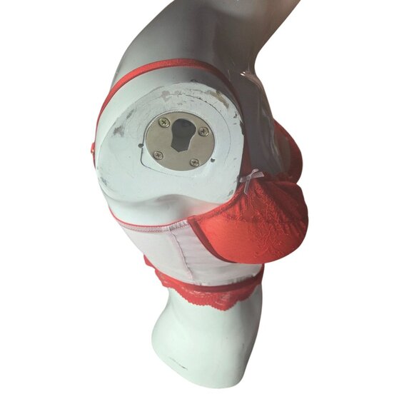 Auden Red Lace Underwire Bra*Bustier*Back Closure*Sissy*Femboy*Cosplay*XL*EUC - Picture 6 of 10